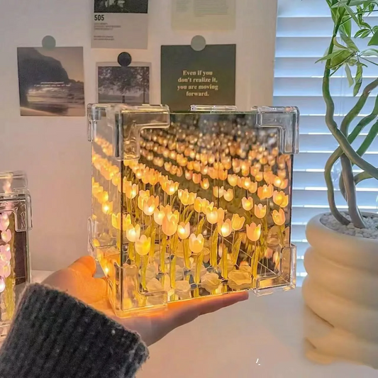 ✨ Infinity Tulip Flower Mirror Lamp
